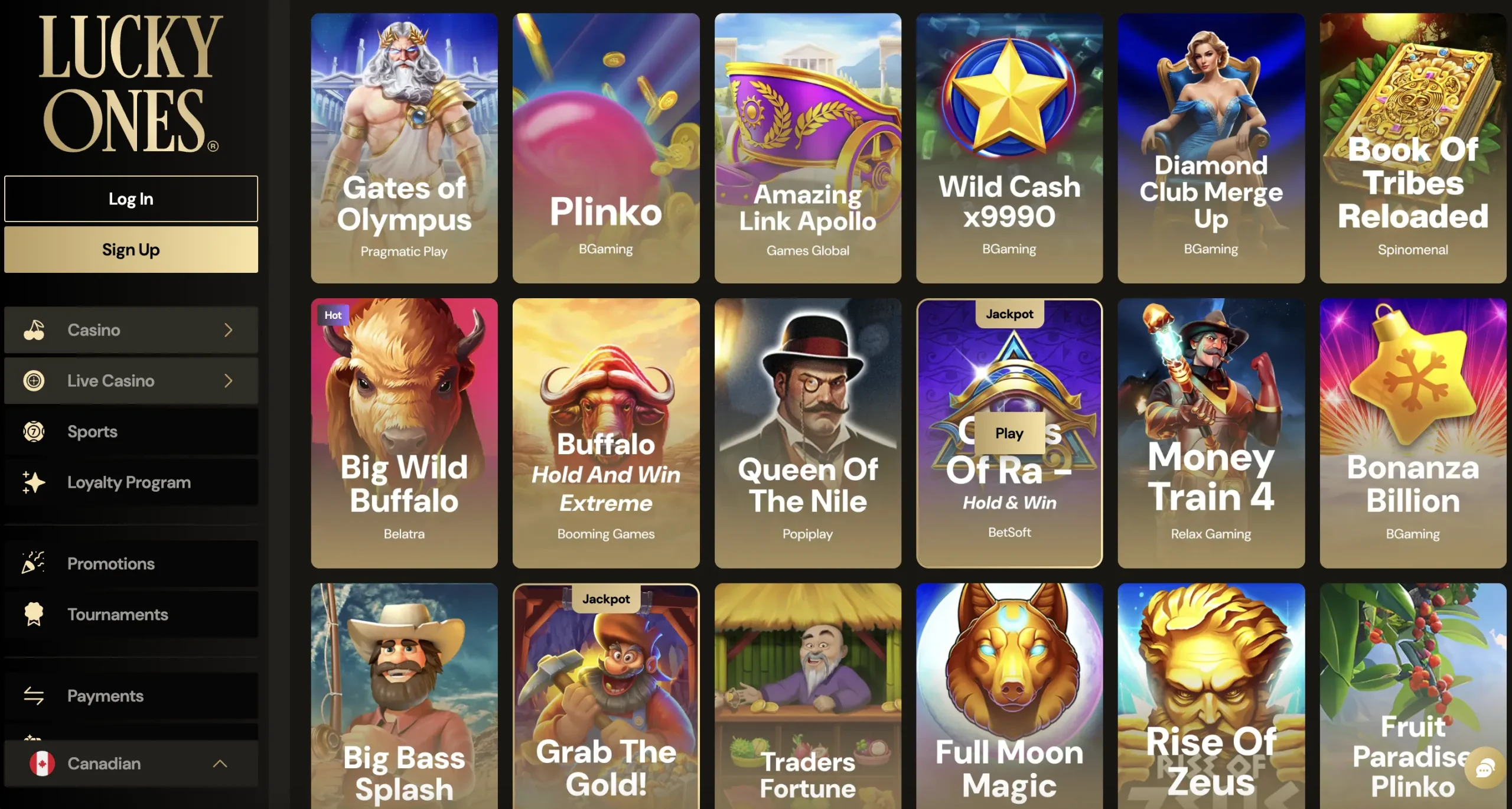 luckyones casino games
